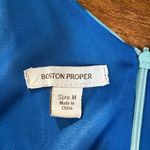 Boston Proper Maxi Dress Women Medium Blue Tonal Print Sleeveless Stretch V-Neck Photo 7