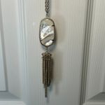 Kendra Scott Rayne Necklace White Mother of Pearl Stone Gold Tassel Pendant Photo 5