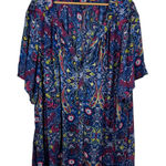 Roaman's Womens Paisley Button Front Top‎ Size 40W Colorful Vibrant Multicolor Blue Photo 0