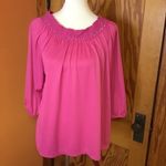 Vintage 70s hot pink muumuu tunic shirt Size XL Photo 2
