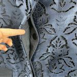 Ann Taylor NWT  Navy Blue Damask‎ Lace Collared Blazer Jacket Size 12 Coat Photo 5