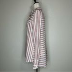 Lucky Brand  Pink White Stripe Button Down Women’s Shirt Photo 4
