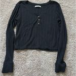 Abercrombie & Fitch Abercrombie Ribbed Long Sleeve Top Black Photo 0