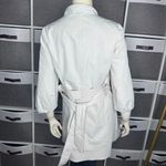 Anthropologie  Trench Coat By Idra Women’s Double Ruffle Beige Trench Jacket Size Photo 2