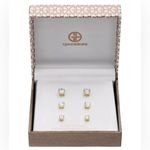 Giani Bernini NEW 6 Pair EARRINGS Solitaire 18k Gold Over Silver & CZ Stud Posts Photo 7