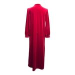 Vintage Jasmine Rose Half Zip Velour Robe House Coat Dress Red Medium Photo 5