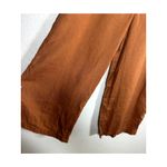 Garnet Hill Garnett Hill Autumn Orange brown Pull on Crop Wide Leg Linen Pant Size Medium Photo 3