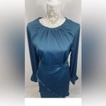 Pretty garden women’s Chic Long Sleeve Teal Dress size L Photo 1