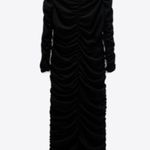 ZARA Black Limited Edition Draped Midi Dress Photo 4