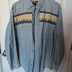 Vintage Camp Creek Quilted Denim Shirt Women's Medium Yellow Photo 0