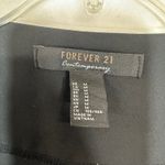 Forever 21 Medium Black/White V-Neck Sleek Top Tie Cuffs Long Sleeve Work Sexy Photo 4