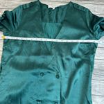 L'Academie Los Angeles Womens Casual Satin Tunic Blouse Emerald Green S SM Small Photo 12