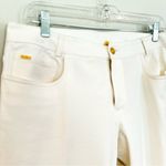 St. John  Straight Leg‎ Denim Jeans Women's 12 White Embellished Pocket Casual Photo 1