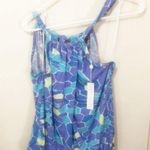 Trina Turk women's P petite turquoise elastic waist & neck aqua stretchy top Photo 0