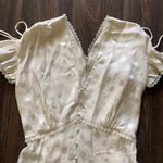 Three Floor V-neck Polka Dot Pattern Alba Dress In White Photo 3