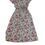 ALY DALY Women's Floral Print Wrap Midi Dress Short Sleeve Summer Spring‎ Sz SM White Photo 10
