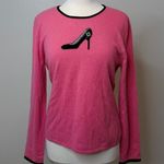 Daniel Bishop Sweater Size Small Pink 100% Cashmere High Heel Rhinestone Vintage Photo 0