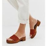 ASOS Transit Suede Heeled Mule Sandal Orange Leopard Size 38 US SIZE 8 MOB WIFE Photo 7