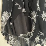 Vintage Y2K Eva Blue Black Floral Beaded V Neck Dress Women's Size 10 Photo 6