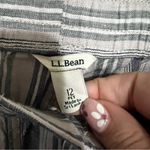 NWT L.L. Bean 100% Linen Raw Indigo Blue Pin Striped Breezy Wide Leg Pants Size 12P Photo 4