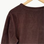 American Vintage Vintage 90s Essentials by Maggie Embroidered Fleece Cardigan | Sz Large | Brown Photo 8