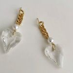 Handmade Trendy Heart Clear Earrings  Photo 0