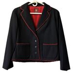 Anne Klein Jacket Blazer 100% Pure Wool Size 10 USA Crocheted Formal Career VTG Photo 0