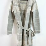Sundance Lovely Mix Lambswool Blend Long Belted Tie Cardigan Sweater Small Gray Photo 2