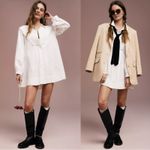 Free People  Cherry Mini Dress in Optic White Medium Western Bohemian Photo 1
