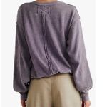 Free People  Anyway Tee Fallen Fig Colorway Wrap-Front Oversized Size Small Photo 1