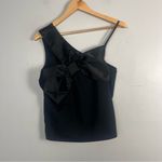 J.Crew  Black asymmetrical bow top size small Photo 1