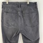 Madewell Black Dark Grey Distressed Hem Ripped Knees 9” High-Rise Skinny Jeans Photo 6