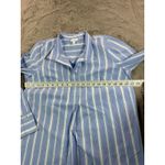 J.Jill  Striped Tunic Shirt Women Size M Blue White Collared Button Up School Photo 5