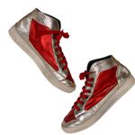 LA DOVITCH MADE IN PORTUGAL RED AND GOLD LEATHER HIGH TOP SNEAKERS (7) Photo 0