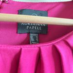 Adrianna Papell Asymmetrical Midi Dress Pink Pleated Womens Size 10 Lined Photo 2