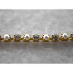 Avon Vintage Alternating Rhinestone/Faux Pearl 7" Stunning Glam Bridal Bracelet Gold Photo 3