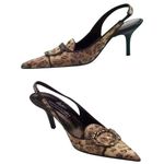 Donald Pliner Leather Pump Shoe New Bronze French Leopard Tapestry New NWT $325 Brown Size 5.5 Photo 1