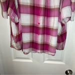 Paper + Tee Paper Tee Pink Plaid Off The Shoulders Short Sleeve Blouse size 2X Photo 3