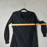 Womens Shawl Sweater S Black Long Sleeve Fringe‎ Cowl Neck Wrap Sweater Photo 4