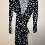 Diane Von Furstenberg  Jeanne Two Giraffe Spot Black Wrap Dress Photo 0