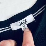 Jack by BB Dakota  Black/White Striped Cozy Ruffle Cold Shoulder Sweater Photo 7