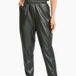 Steve Madden RUN THE WORLD JOGGERS IN BLACK faux leather size large Photo 0