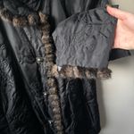 CAbi Black Quilted Puffer Jacket with Brown Faux Fur Trim Photo 1