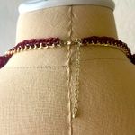 Statement Wine Color Tassel beaded Necklace Photo 1