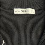 ZARA Knit Black Ribbed Top with Checker Stripe – Size S Photo 2