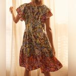 Anthropologie NWT  Alexandra Farmer Ruffle Sleeve Tiered Dress Size Medium Photo 11