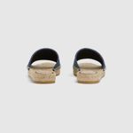 Gucci GG Blue Denim Rhinestone Glitter Slip On Espadrille Slide Sandals Photo 4