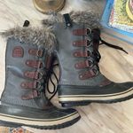 Sorel Joan of Arctic Black and Burgundy Embossed Alligator Leather Fur Boot Photo 2