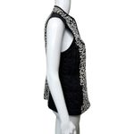 Chico's  Jacket Womens‎ Small Black White Cheetah Print Vest Casual Neutral Edgy Photo 1