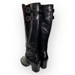 BØRN Milari Women’s Black Leather Tall Riding Boots Size 9.5 Chunky Heel Zip Photo 5